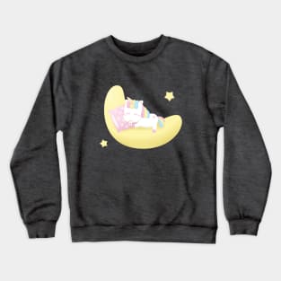 Cute Baby Unicorn Sleeping On The Moon Crewneck Sweatshirt